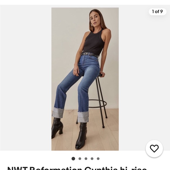 NWT Reformation size 31 Cynthia high rise jeans - Picture 8 of 9